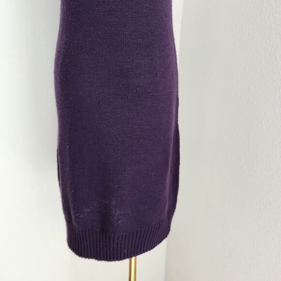 Y2K She's Cool Purple Cable Knit Sweater Dress Short Sleeve Whimsigoth Winter S - Picture 8 of 11